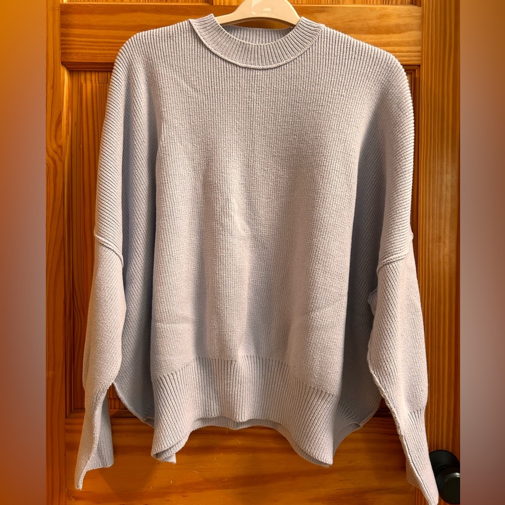 Free People Gray Crew Neck Sweater